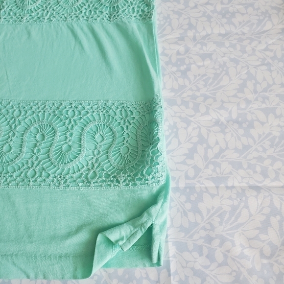 Bundle Only: J. CREW MINT GREEN LACE PANEL 100% COTTON TANK‎ TOP SIZE XS P - Picture 6 of 12